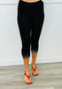 Black Rhinestone Capri Leggings (Reg. and Plus)