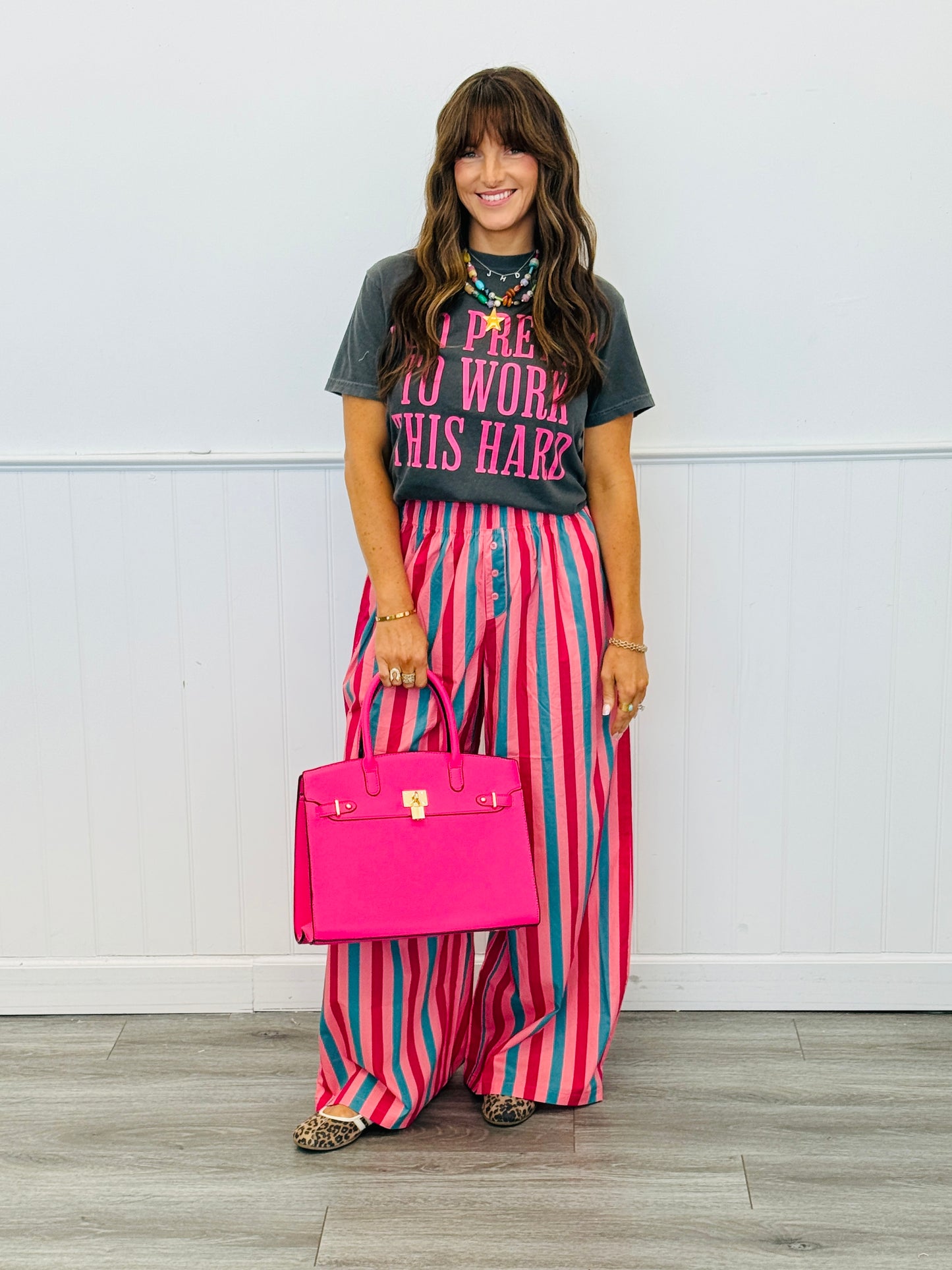 Too Pretty to Work This Hard Graphic Tee (Reg. and Plus)