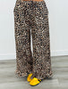 Leopard Print Ruffle Hem Pants (Reg. and Plus)