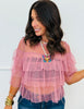 Sheer Mesh Ruffle Tiered Blouse (Reg.) - 3 Colors