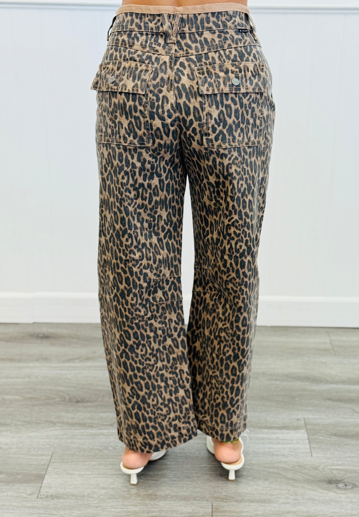 Risen Feeling Wild Leopard Mid Rise Ankle Jeans (Reg & Plus)