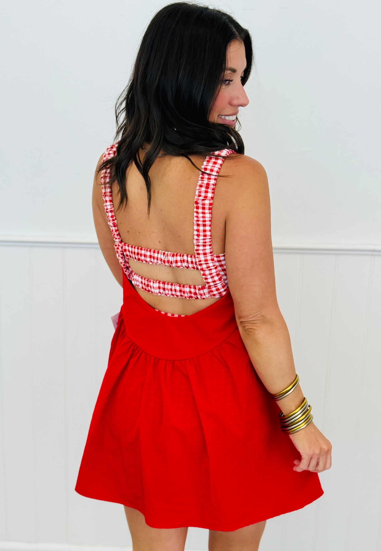 Red Double Layered Mini Dress (Reg.)