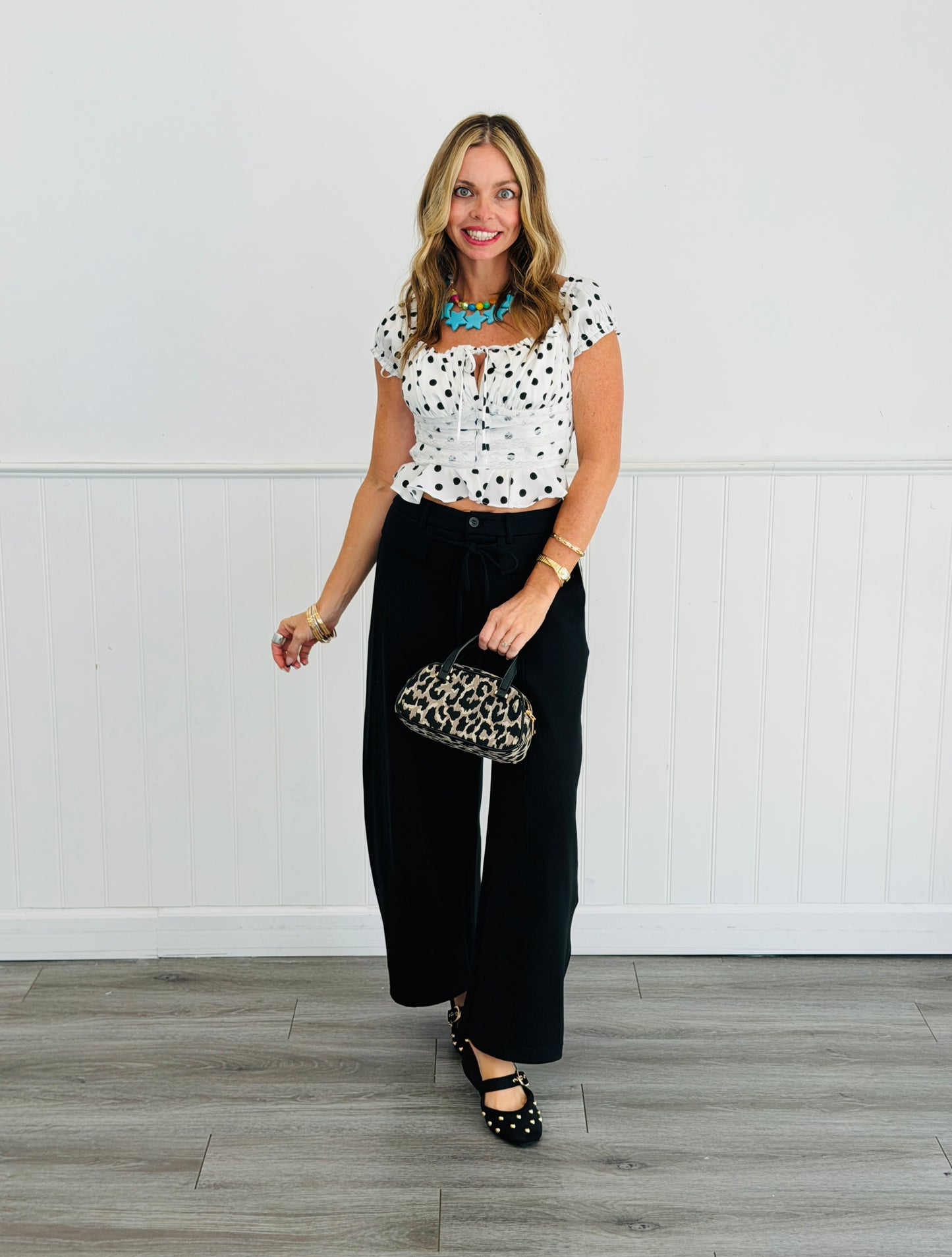 Fold Over Flap Wide Leg Sweatpants (Reg & Plus) - 2 Colors