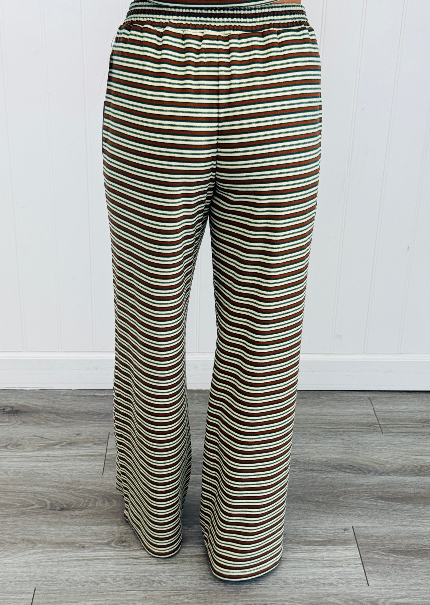 Green Multi Stripe Soft Fleece Pants (Reg.)