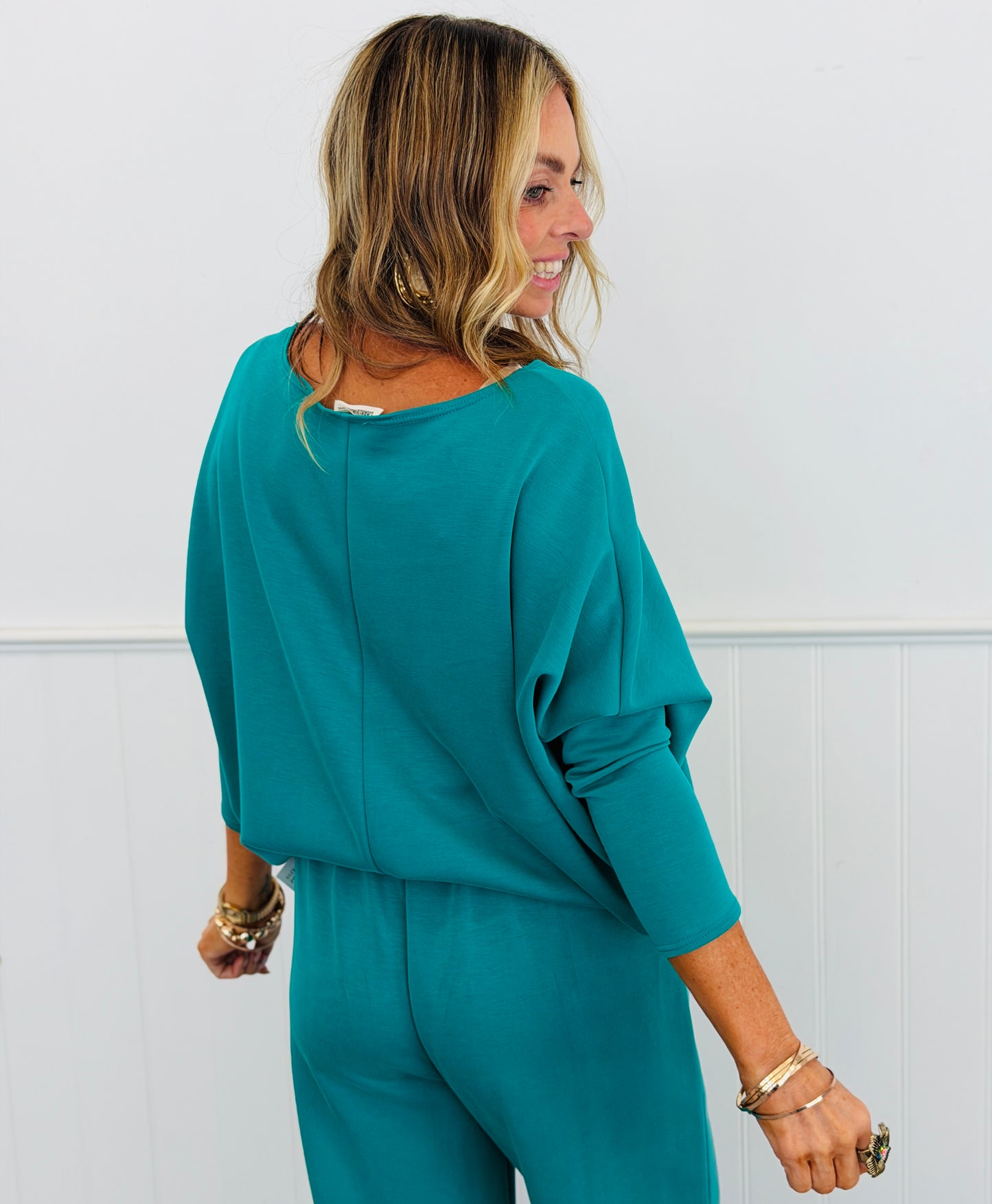 Emerald Boatneck Scuba Modal Tunic Top Remix (Reg.)