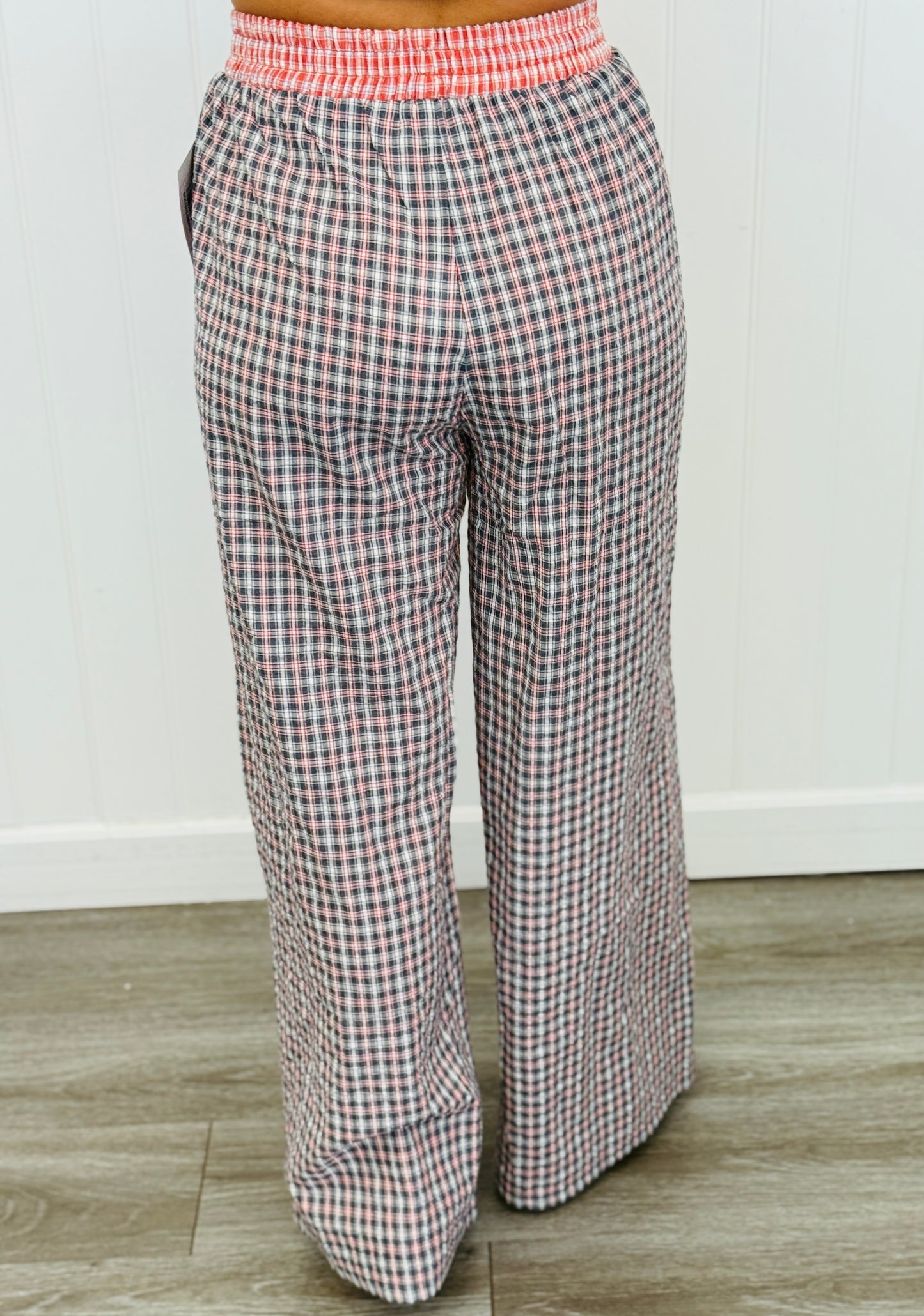 Blue Combo Relaxed Wide Leg Pants (Reg & Plus)