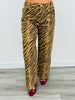 Brown Zebra Print Wide Leg Pants (Reg.)