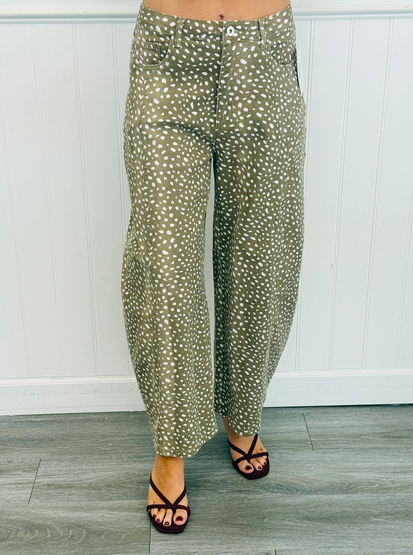 Beige Spotted Barrel Pants (Reg.)