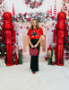 Red Festive Forest Sequin Sleeve Top (Reg. and Plus)