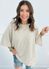 Andree Ribbed 3/4 Sleeves Relaxed Fit Top (Reg. & Plus)- 8 Colors