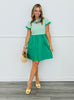 Green Half Stripe Knit Mini Dress  (Reg.)