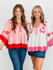 Heart Embroidered Scalloped Babydoll Top (Reg. and Plus) - 2 Colors
