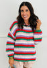 Christmas Ribbed Stripe Sweater Top (Reg.)