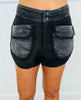 Washed Black Pocket Shorts (Reg.)