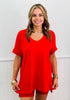 Oversized V-Neck Top & Short Sets (Reg. and Plus) - 5 Colors