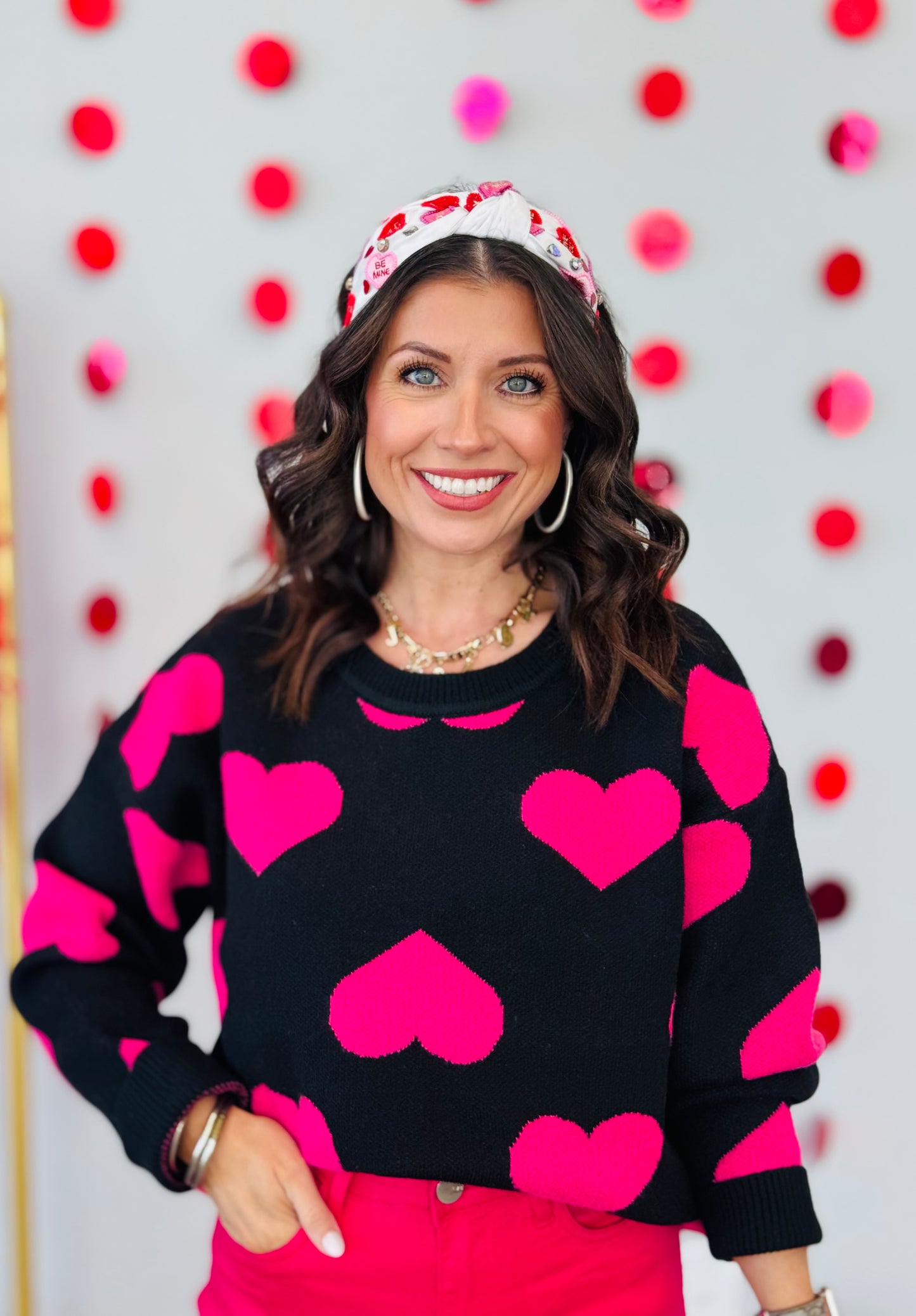 Bold Hearts Pullover Sweater (Reg)-2 Colors