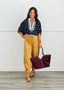 Camel Cotton Cropped Barrel Pants (Reg & Plus)