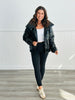 Shiny Black Quilted Jacket (Reg & Plus)