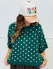 Hunter Green Polka Dot Sweater Top (Reg & Plus)