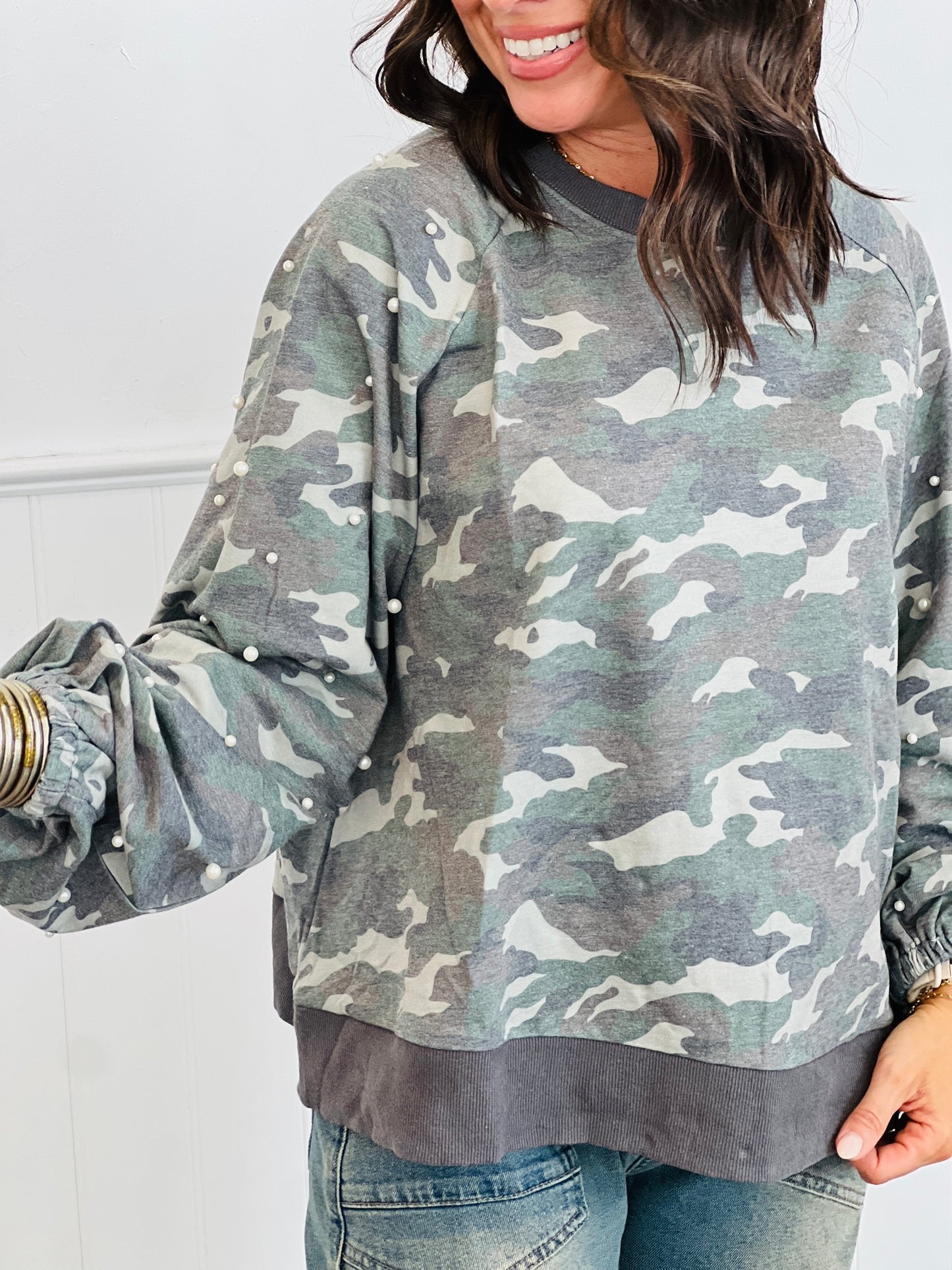 Camo Sweatshirt & Short Set (Reg & Plus)
