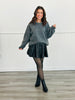 Charcoal Knit Rhinestone Sweater (Reg. & Plus)