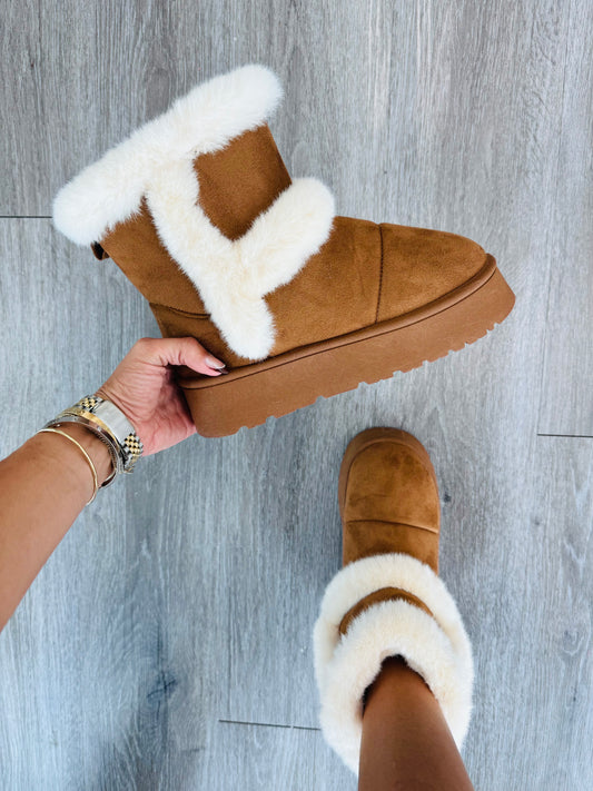 Chestnut Bundle Up Faux Fur Boots