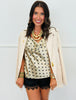 Champagne Satin Polka Dot Cami Top (Reg.)
