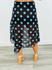 Chocolate Polka Dot Sheer Midi Skirt (Reg.)