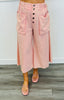 Rose Pink Cropped Wide Leg Pants (Reg. and Plus)