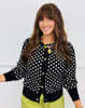 Black Polka Dot Button Down Sweater Cardigan (Reg & Plus)