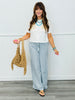 White Crochet Pattern Top (Reg.)