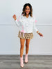 White Denim Lace Up Jacket (Reg & Plus)