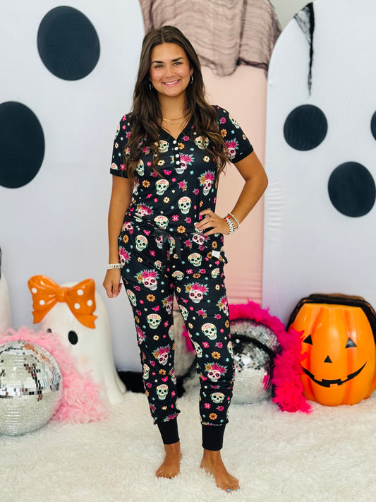 Shirley & Stone Sugar Skull Pajama Set (Reg. and Plus)