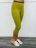 Green Contrast Layered Waist Capri Leggings (Reg.)