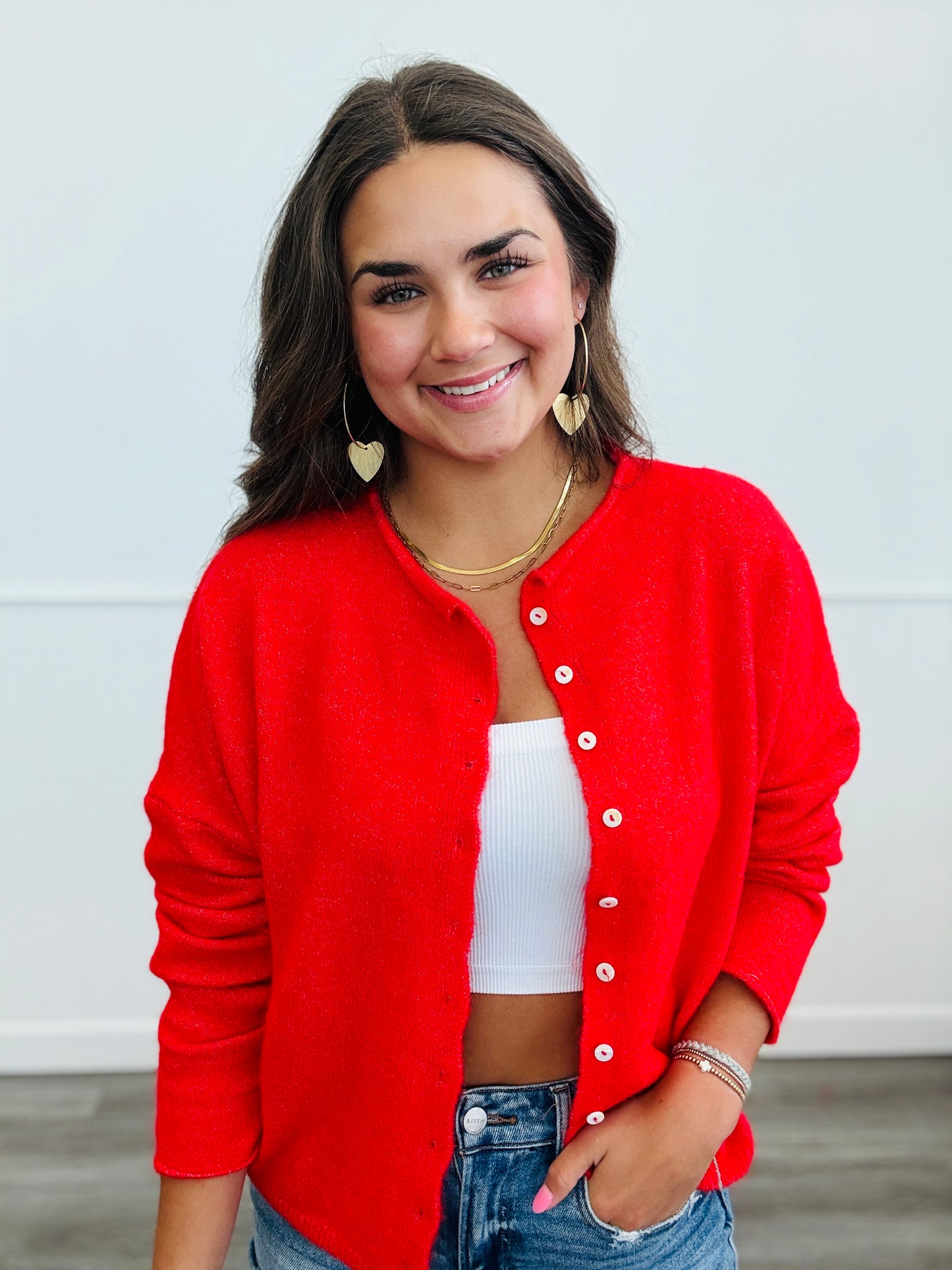 Red Gigi Cardigan (Reg.)