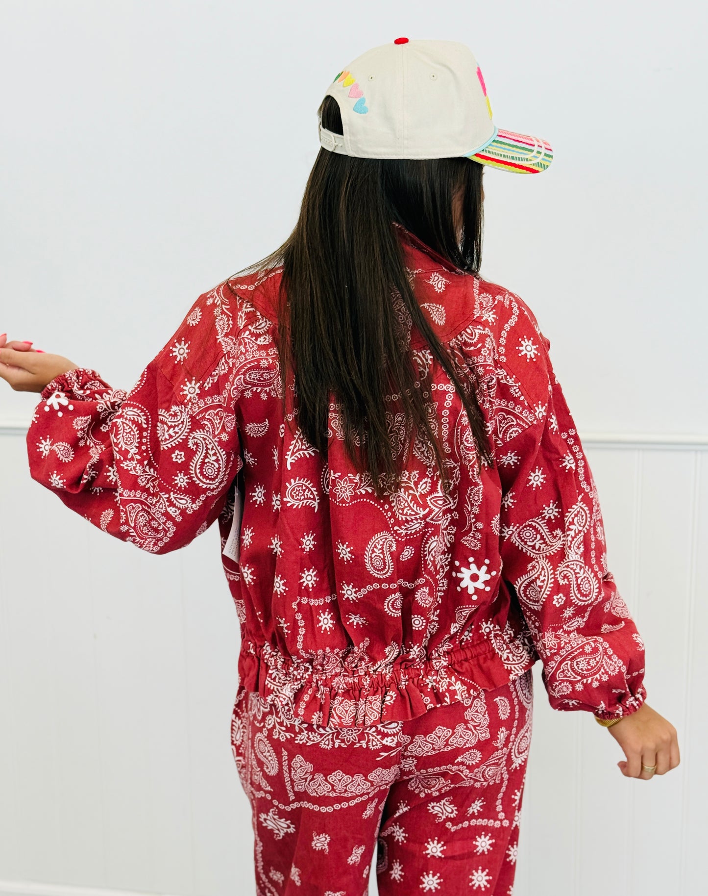 Red Bandana Print Bomber Jacket (Reg.)