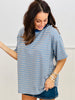 Oversized Striped Short Sleeve Tee (Reg.)-2 Colors