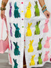 Queen Of Sparkles White Multi Easter Bunny Button Up Midi Dress (Reg. & Plus)
