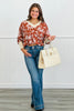 Terra Cotta Floral Pullover Top (Reg & Plus)