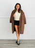 Brown Fuzzy Fur Patterned Longline Coat (Reg & Plus)