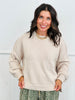 Oatmeal Pearl Detail Pocket Pullover Sweater (Reg. and Plus)