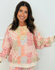 Blush Floral Patchwork Sweatshirt Top (Reg. & Plus)