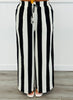 Black/Ivory Stripe Top & Pants Set (Reg & Plus)