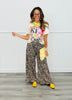 Leopard Print Ruffle Hem Pants (Reg. and Plus)