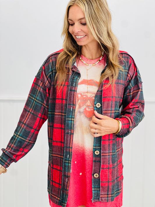 Essential Red Plaid Shacket (Reg & Plus)