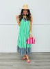 Green Striped Shift Midi Dress (Reg.)
