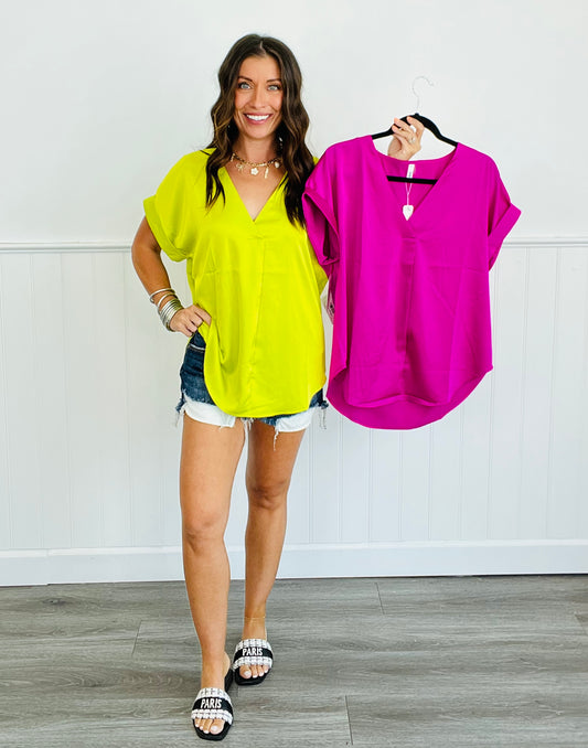 Easy Breeze Short Sleeve Top (Reg) - 2 Colors