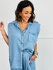 Blue Striped Shirt And Pants Set (Reg. & Plus)