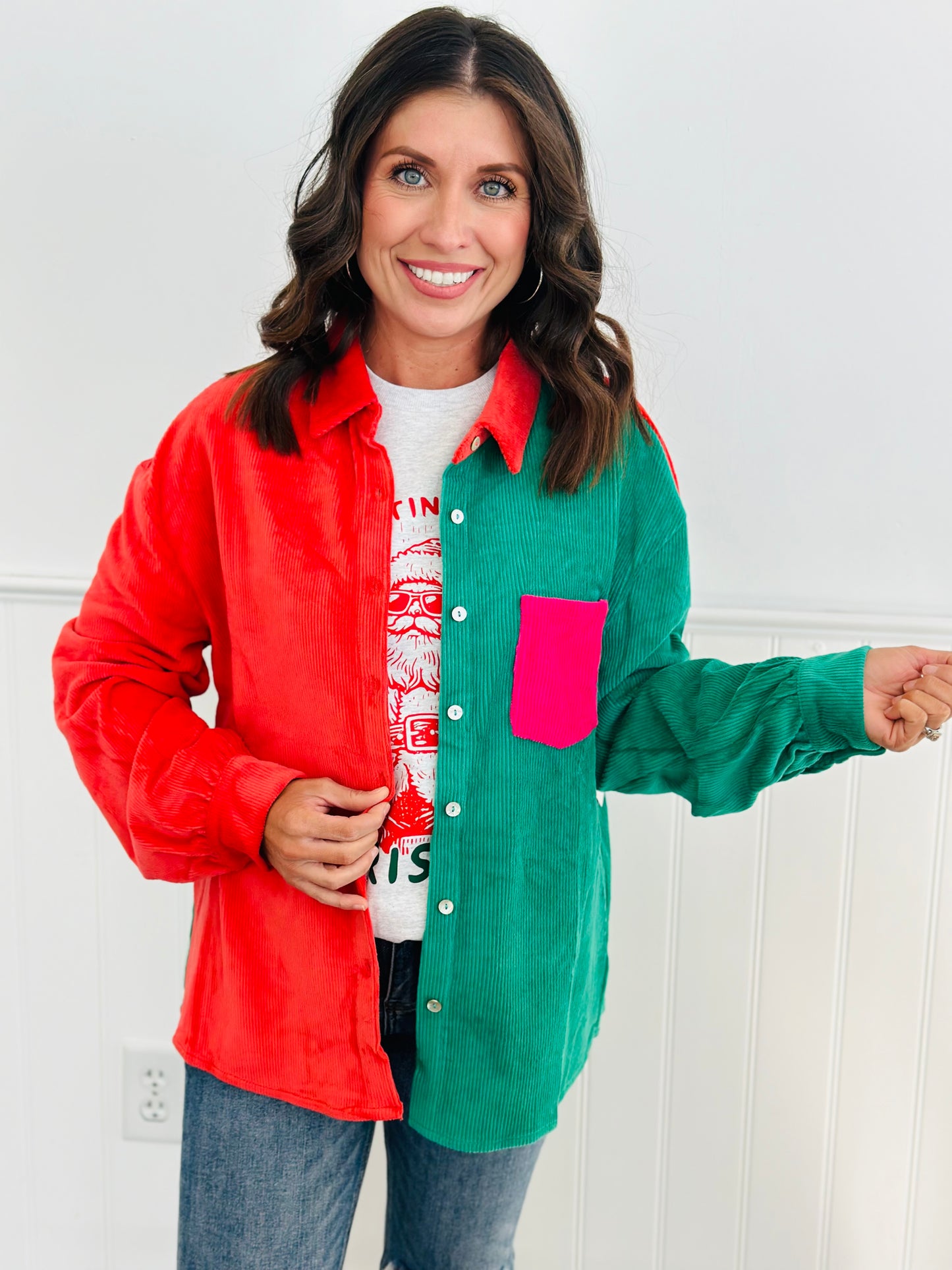 Fiesta Color Block Shacket (Reg & Plus)