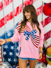American Flag Bow Sequin Sweatshirt (Reg.)-2 Colors